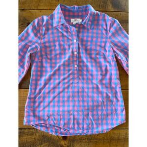 Vineyard Vines Pink and Blue Checkered Button Down Shirt